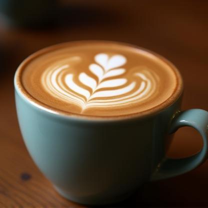 Cup of freshly brewed artisanal coffee with beautiful latte art